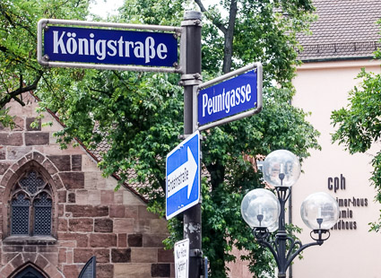 Konigstrasse street sign, Nuremberg