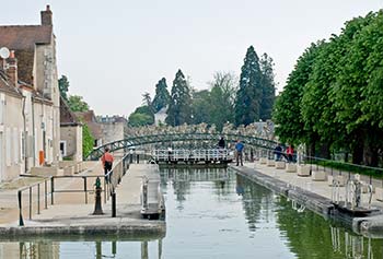 lock and bridge in Montargis