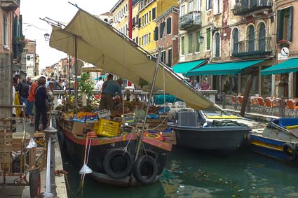 Fruit and vegetable barge in Castello, Venice