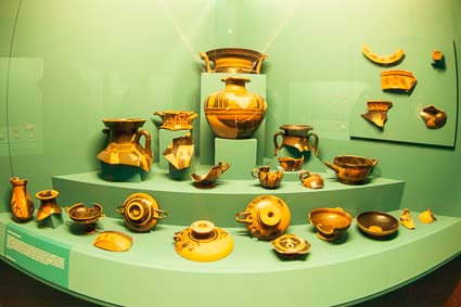 Display case at National Museum of Archaeology, Adria