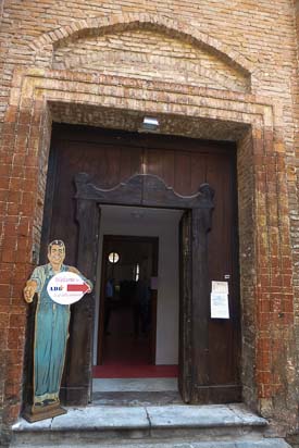 Charity shop in Ferrara church