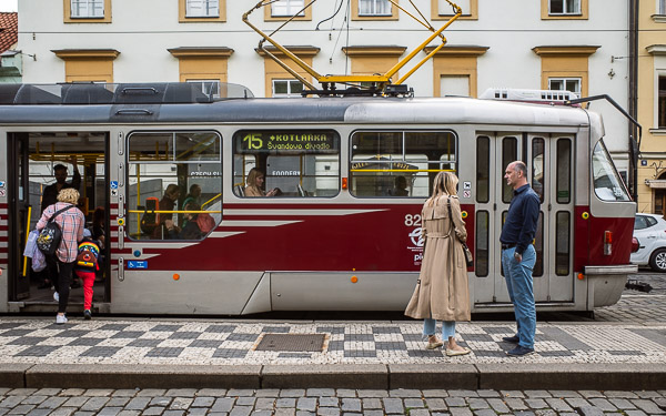 Prague, Czechia tram stop