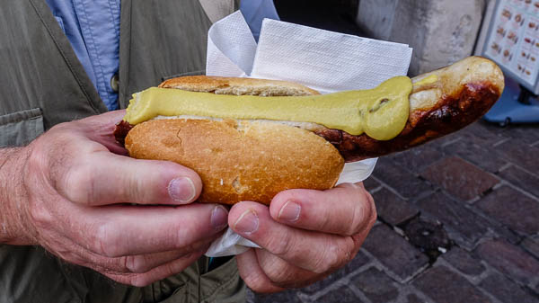 Bratwurst in Trier, Germany.