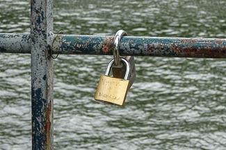Love padlocks on Île aux Cygnes