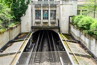 RER Line B train tracks entering Cité Universitaire Station