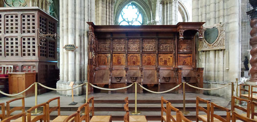 Choir stall in Saint-Denis Basilica Cathedral