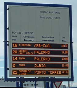 Port of Civitavecchia ferry departures sigh