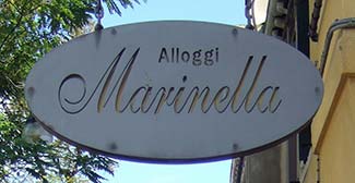 Hotel Alloggi Marinella sign