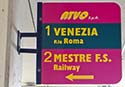 ATVO Piazzale Roma and Mestre bus-stop sign