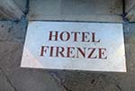 Hotel Firenze sign in pavement