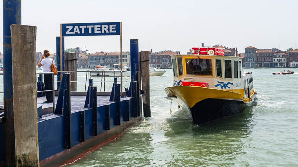 Alilaguna Zattere pier with Venice Linea Blu airport boat.