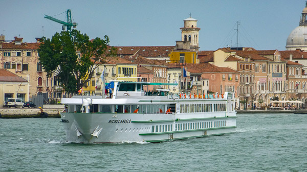 CroisiEurope's MICHELANGELO river cruise ship in Venice, Italy.