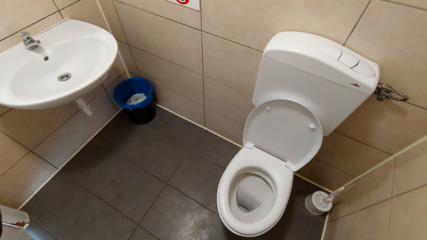 Toilet and sink in Lido SMI public WC