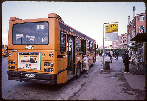 ACTV orange bus, 1999, Venice