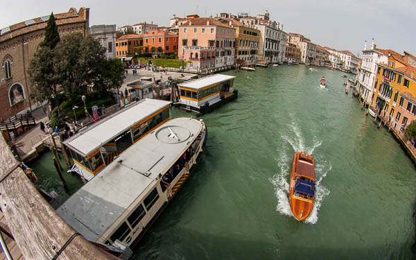Water taxi on Grand Canal, Venice