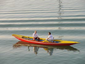 Rowing near the island of San Clemente