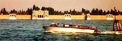 Isola di San Michele with speedboat