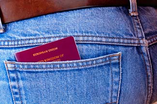 Passport in hip pocket