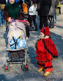 Toddler in Venice Carnival costume