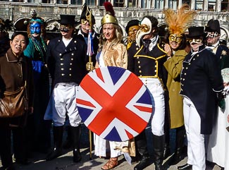 British performers at Venice Carnival